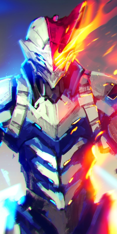Anime My Hero Academia, Shoto Todoroki, Mecha, 1080x2160