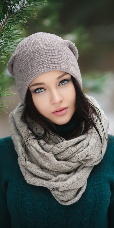 Women Angelina Petrova, Scarf, Hat, Model, 1080x2160