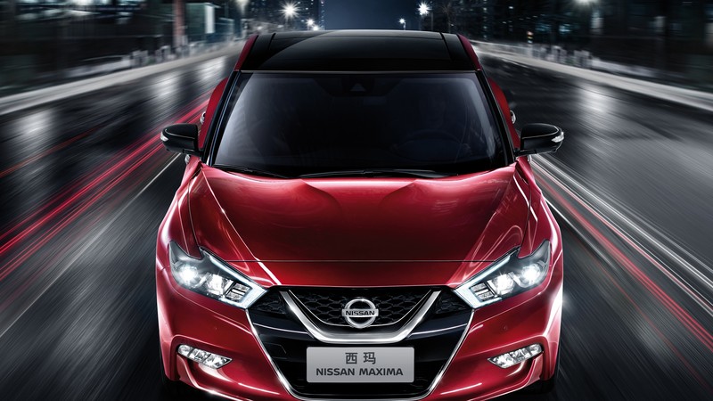 Nissan Maxima, sedan, red