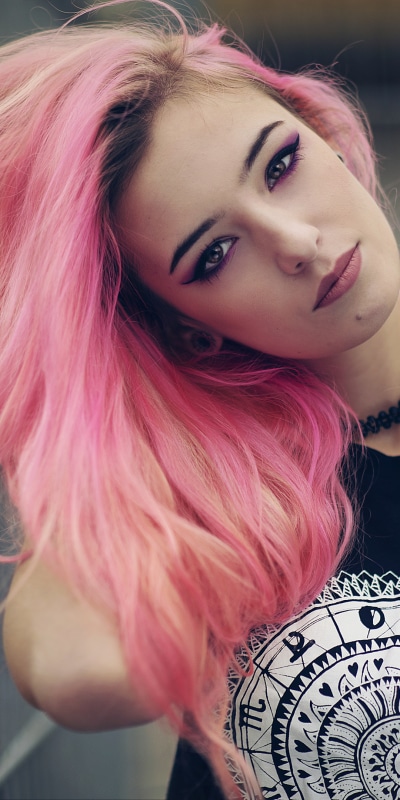 Women Model, Pink Hair, 1080x2160