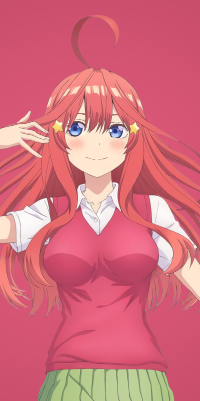 Anime The Quintessential Quintuplets, Long Hair, Itsuki Nakano, Pink Hair, 5-Toubun No Hanayome, Blue Eyes, 1080x2160