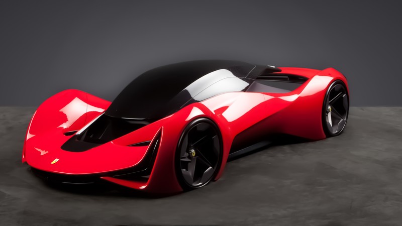 Ferrari Futurismo, supercar, Ferrari World Design Contest 2016, FWDC, red