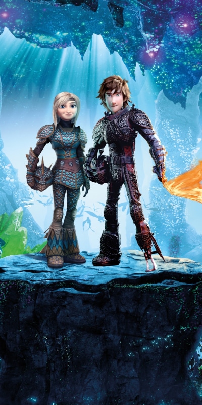 Movie How to Train Your Dragon: The Hidden World, Hiccup (How To Train Your Dragon), Astrid (How To Train Your Dragon), 1080x2160