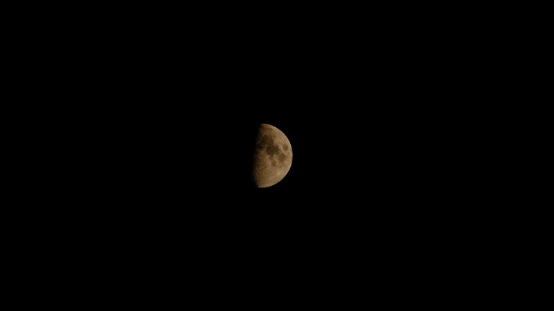 moon, sky, night, space, astronomy, 4k