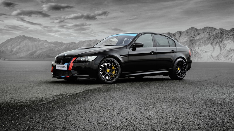 BMW M3, MR Car Design, Sedan, (E90), black