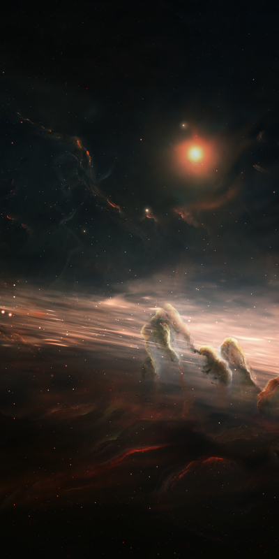 Sci Fi Nebula, Stars, Space, 1080x2160
