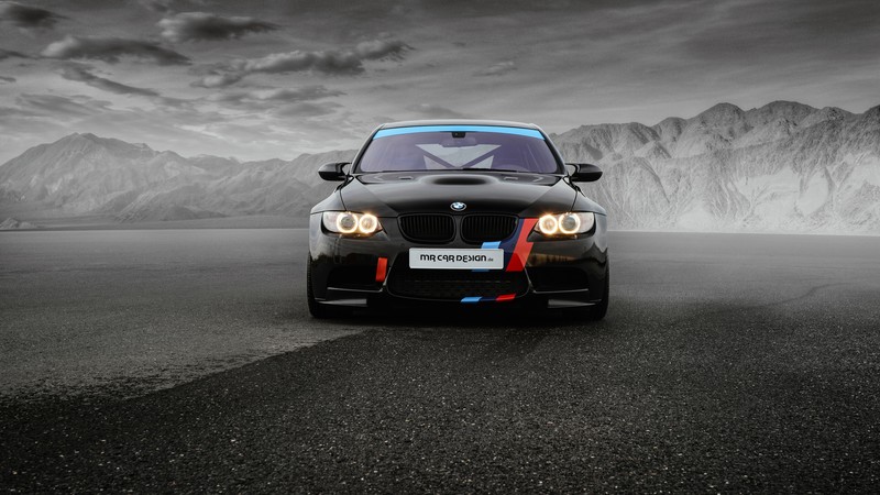 BMW M3, MR Car Design, Sedan, (E90), black