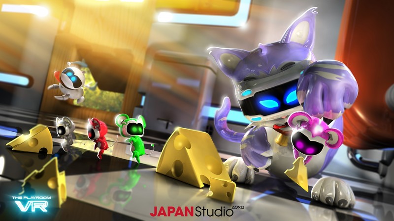 The PlayRoom VR, cat, mouse, robots, PS VR, PS4