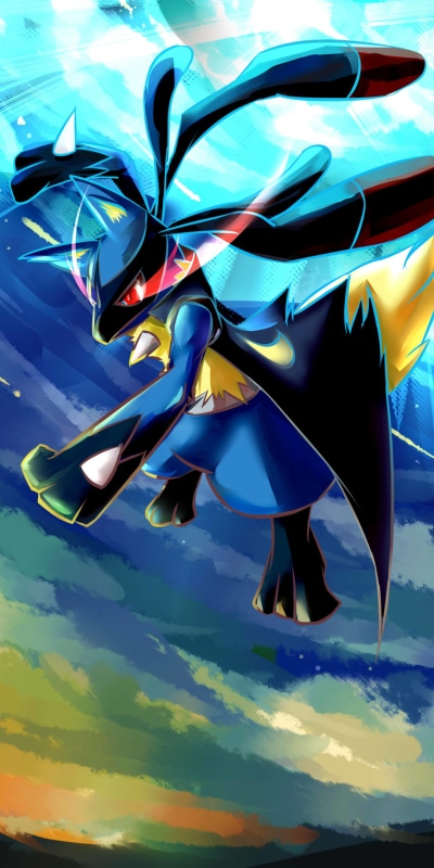Anime Pokémon, Blaziken (Pokémon), Lucario (Pokémon), 1080x2160