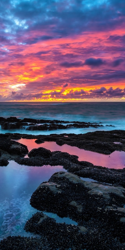 Earth Sunset, Sky, Sea, Ocean, 1080x2160