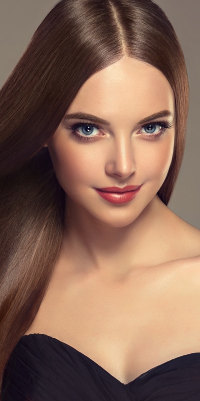 Women Model, Blue Eyes, Brunette, Long Hair, Lipstick, 1080x2160
