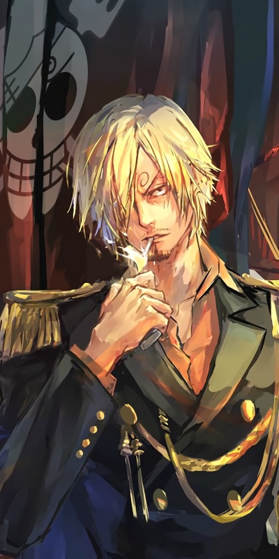 Anime One Piece, Sanji (One Piece), Blonde, Smoking, 1080x2160