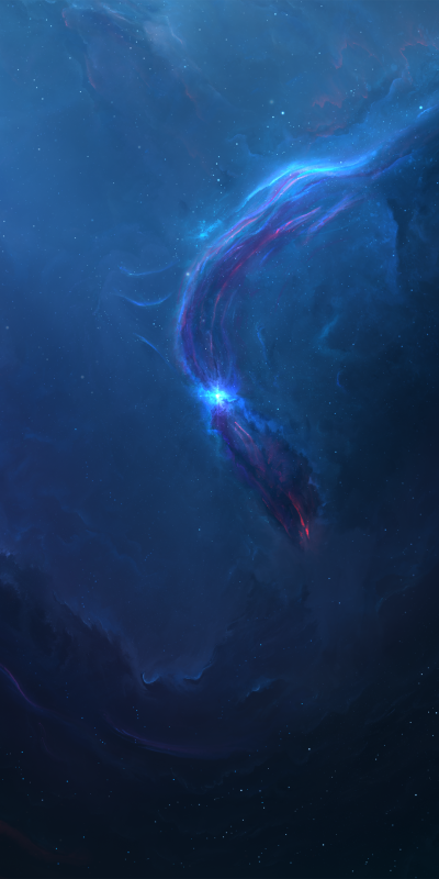 Sci Fi Nebula, Space, Cosmos, Blue, Stars, 1080x2160