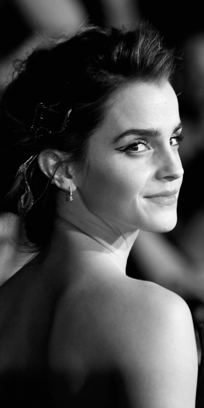 Celebrity Emma Watson, British, English, Actress, Black and White, 1080x2160