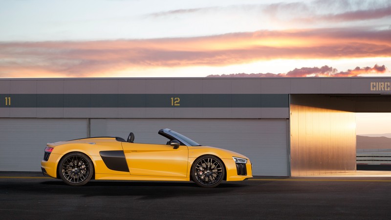 Audi R8, NYIAS 2016, supercar, yellow