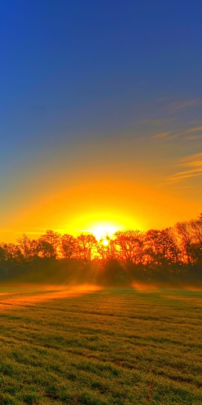 Earth Sunset, Sky, Field, Fall, 1080x2160