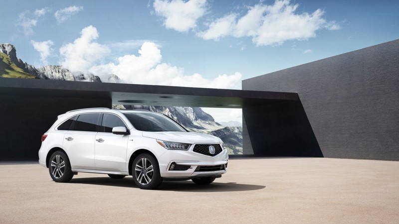 Acura MDX, NYIAS 2016, hybrid, crossover, white
