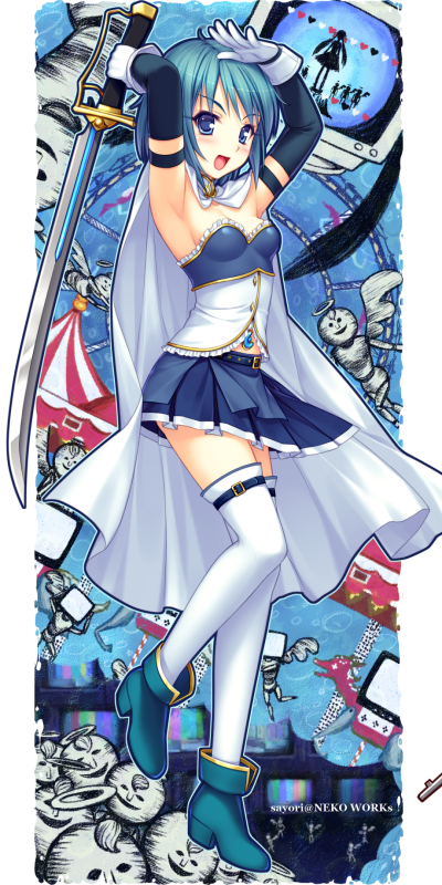 Anime Puella Magi Madoka Magica, Sayaka Miki, 1080x2160