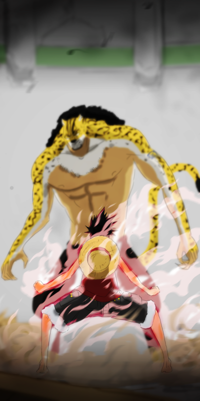 Anime One Piece, Rob Lucci, Monkey D. Luffy, 1080x2160