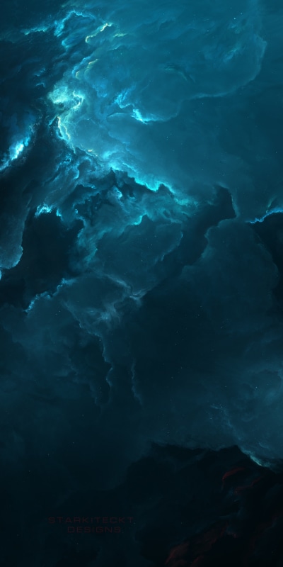 Sci Fi Nebula, Blue, Space, 1080x2160