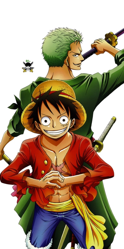 Anime One Piece, Roronoa Zoro, Monkey D. Luffy, 1080x2160