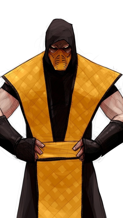 Video Game Mortal Kombat, Scorpion (Mortal Kombat), 1080x1920