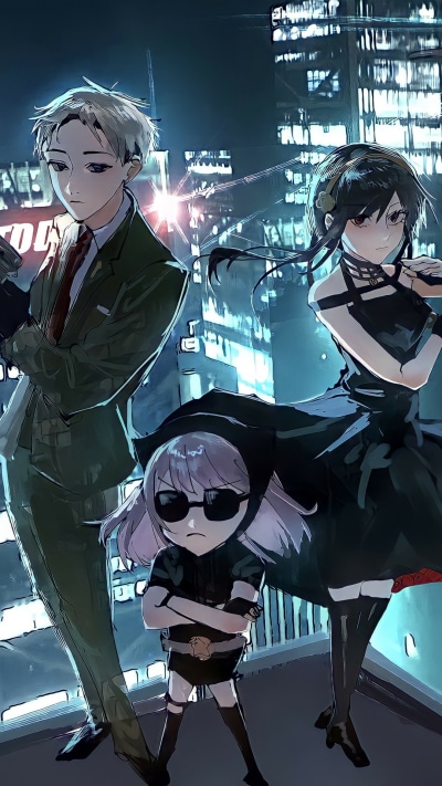 Anime Spy x Family, Anya Forger, Loid Forger, Yor Forger, 1080x1920