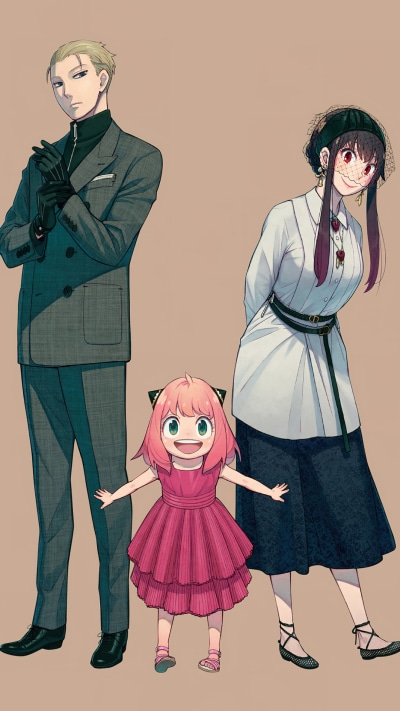 Anime Spy x Family, Anya Forger, Loid Forger, Yor Forger, 1080x1920
