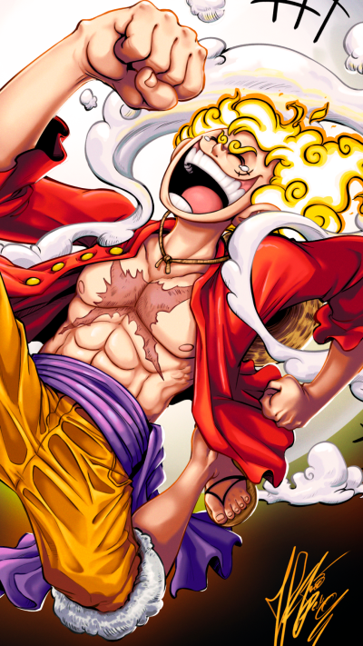 Anime One Piece, Monkey D. Luffy, Gear 5 (One Piece), 1080x1920