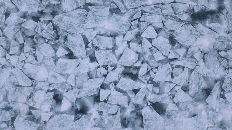 ice floes, ice, cranny, splinters, 4k