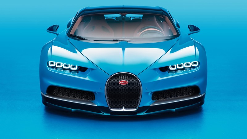 Bugatti Chiron, Geneva Auto Show 2017, hypercar, blue