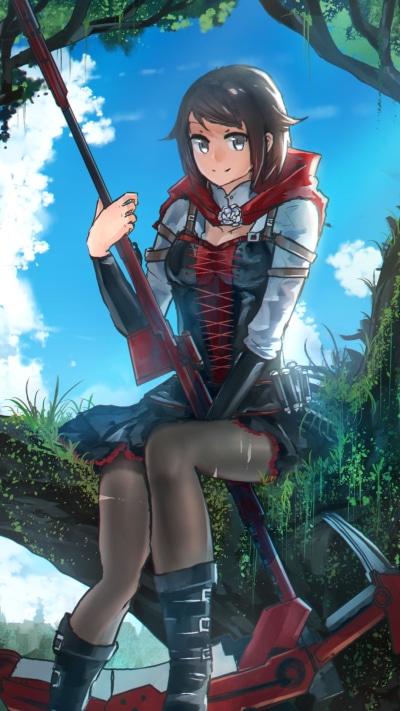 Anime RWBY, Skirt, Ruby Rose (RWBY), Pantyhose, 1080x1920
