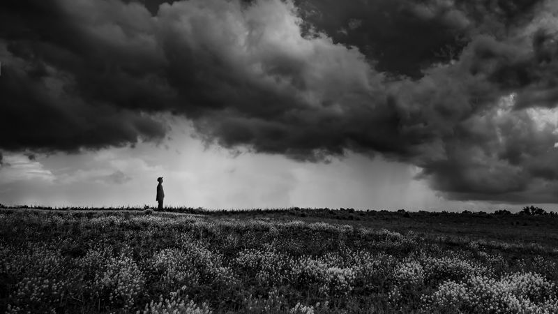 loneliness, alone, sad, bw, vast, 4k