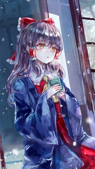 Anime Touhou, Reimu Hakurei, 1080x1920