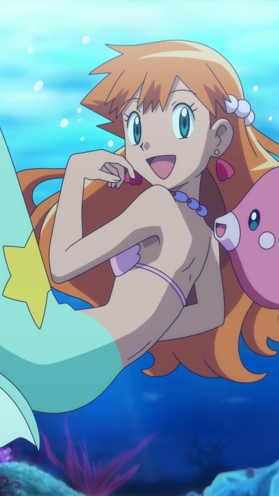 Anime Pokémon, Misty (Pokémon), Orange Hair, 1080x1920