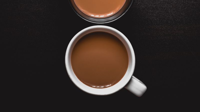 coffee, cups, white, black, dark, 4k
