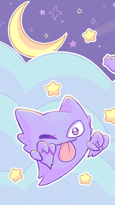 Anime Pokémon, Haunter (Pokémon), Ghost Pokémon, 1080x1920