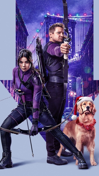 TV Show Hawkeye, Jeremy Renner, Hailee Steinfeld, Kate Bishop, Lucky The Pizza Dog, Clint Barton, 1080x1920