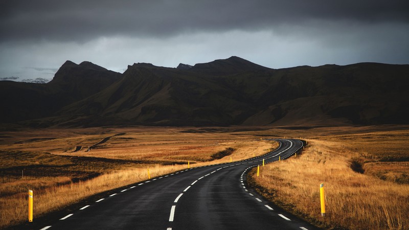 Iceland, 4k, road, mountains, clouds