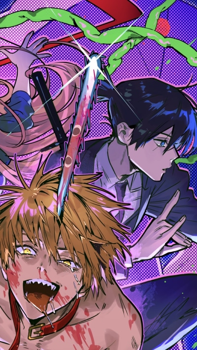 Anime Chainsaw Man, Makima (Chainsaw Man), Denji (Chainsaw Man), 1080x1920