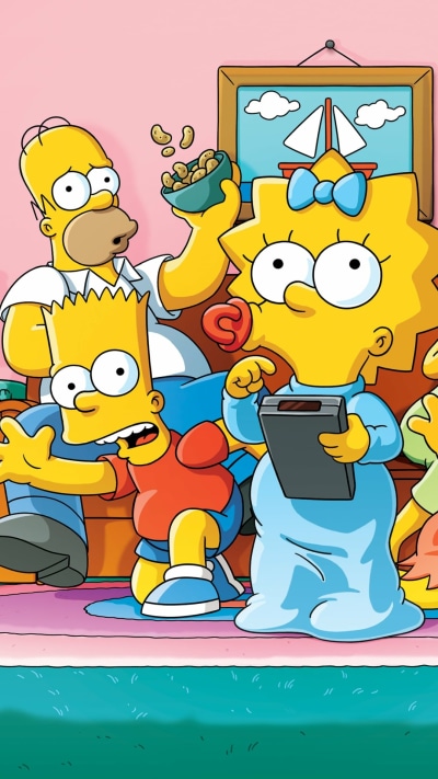 TV Show The Simpsons, Bart Simpson, Maggie Simpson, Homer Simpson, 1080x1920
