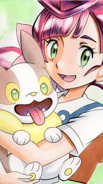 Anime Pokémon, Chloe (Pokémon), Yamper (Pokémon), 1080x1920