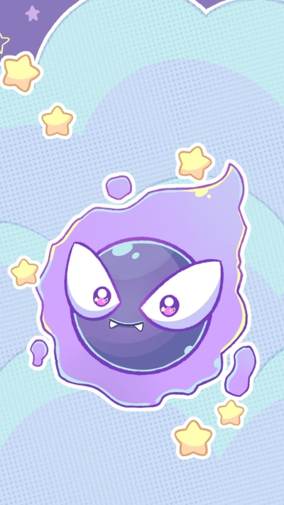 Anime Pokémon, Gastly (Pokémon), Ghost Pokémon, 1080x1920