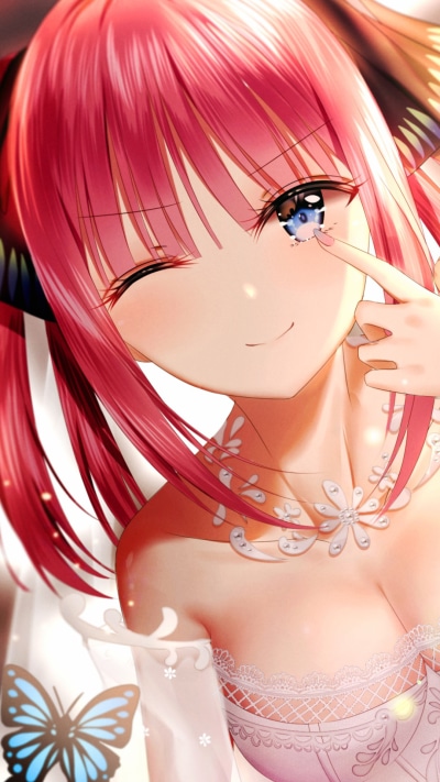 Anime The Quintessential Quintuplets, Wedding Dress, Nino Nakano, 1080x1920
