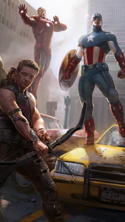 Movie The Avengers, Hawkeye, Captain America, Avengers, Iron Man, Clint Barton, 1080x1920