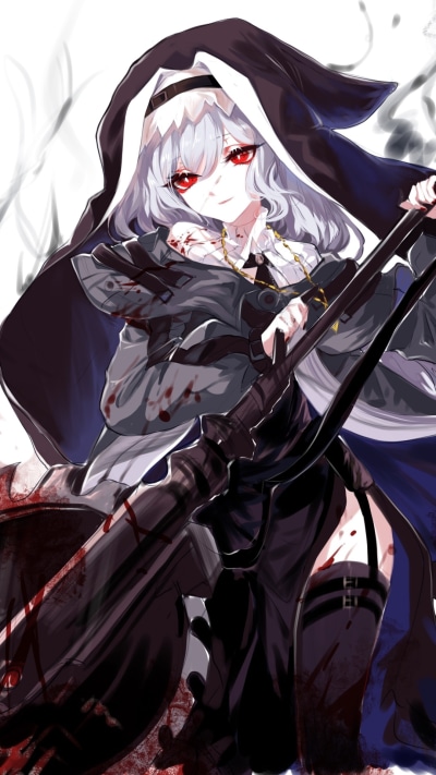 Video Game Arknights, Red Eyes, Specter (Arknights), 1080x1920
