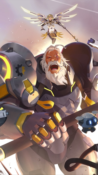 Video Game Overwatch 2, Mercy (Overwatch), Reinhardt (Overwatch), Overwatch, 1080x1920