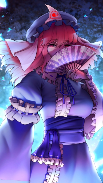 Anime Touhou, Yuyuko Saigyouji, 1080x1920