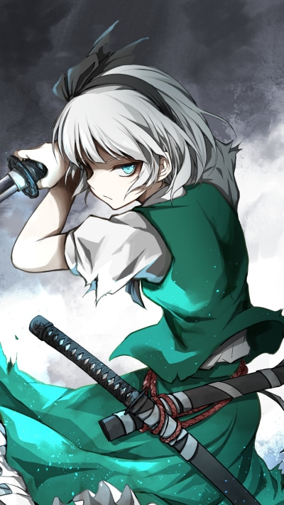 Anime Touhou, Youmu Konpaku, 1080x1920