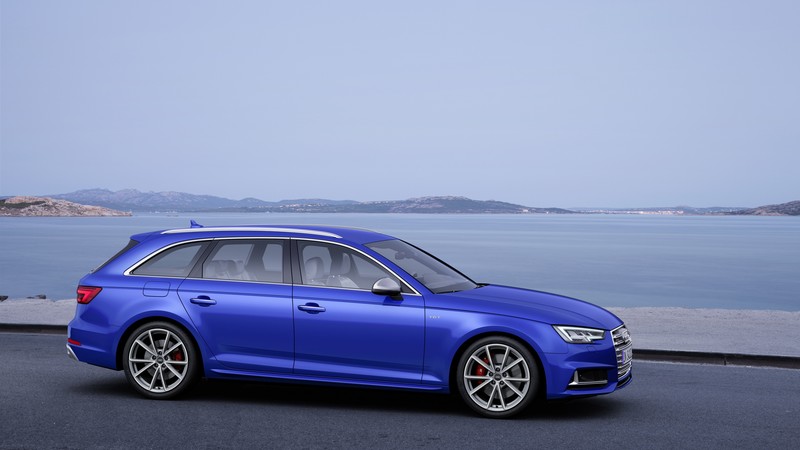 Audi S4 Avant (B9), Geneva Auto Show 2016, sedan, blue